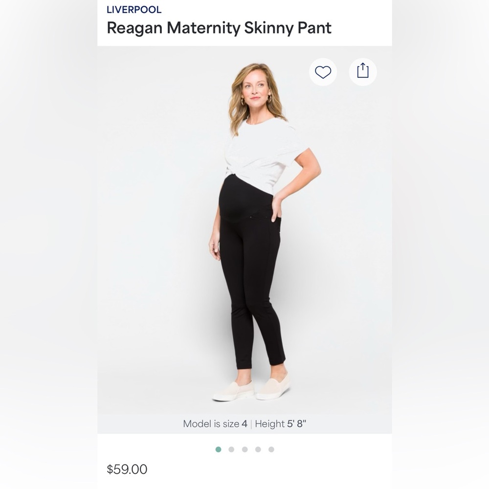 Liverpool Maternity Black High-Waisted Leggings